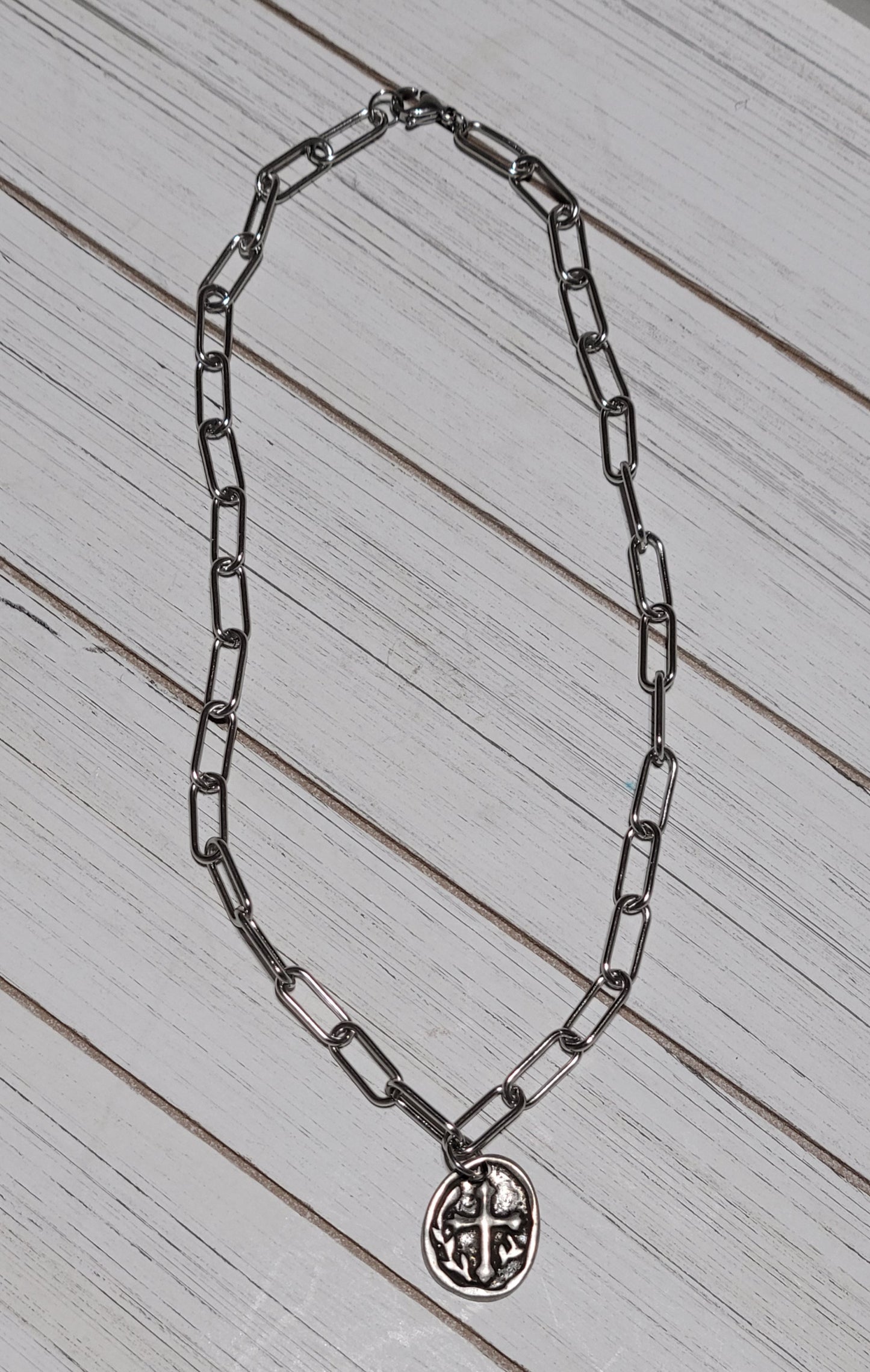 Stainless Steel Pocket Cross Necklace (Day 2)