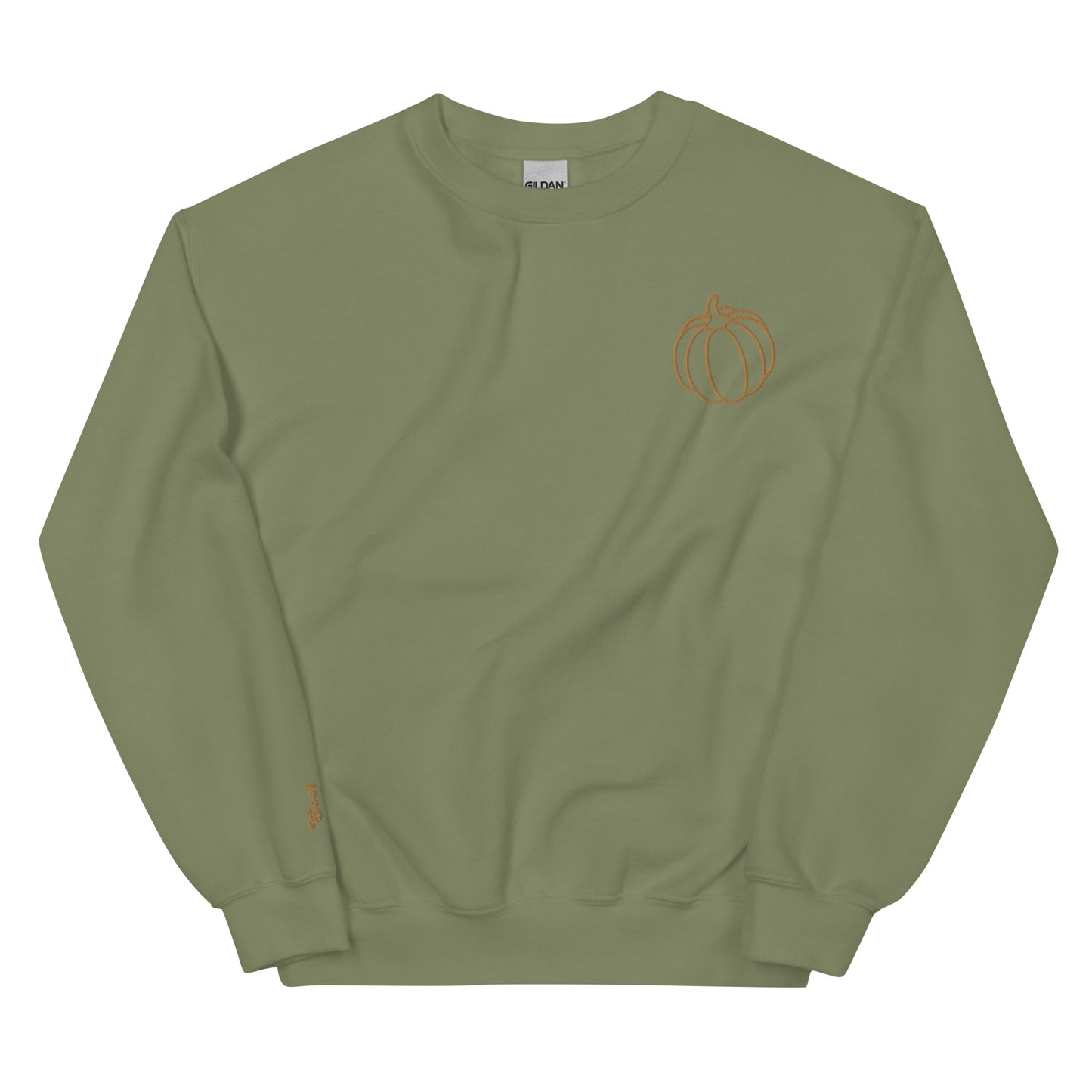 Embroidered Pumpkin Crewneck-Unisex Sweatshirt