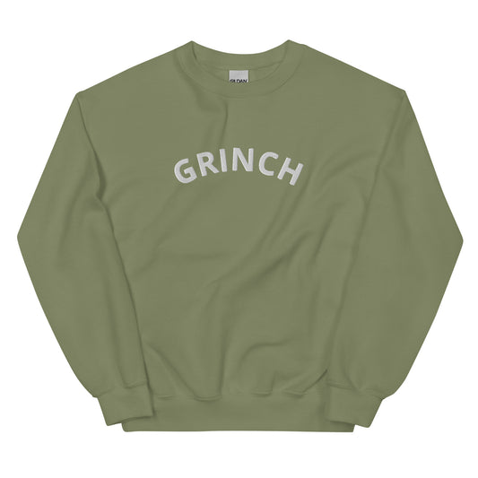 Christmas Grinch Sweatshirt-Embroidered Christmas Sweatshirt-Simple Design-Unisex