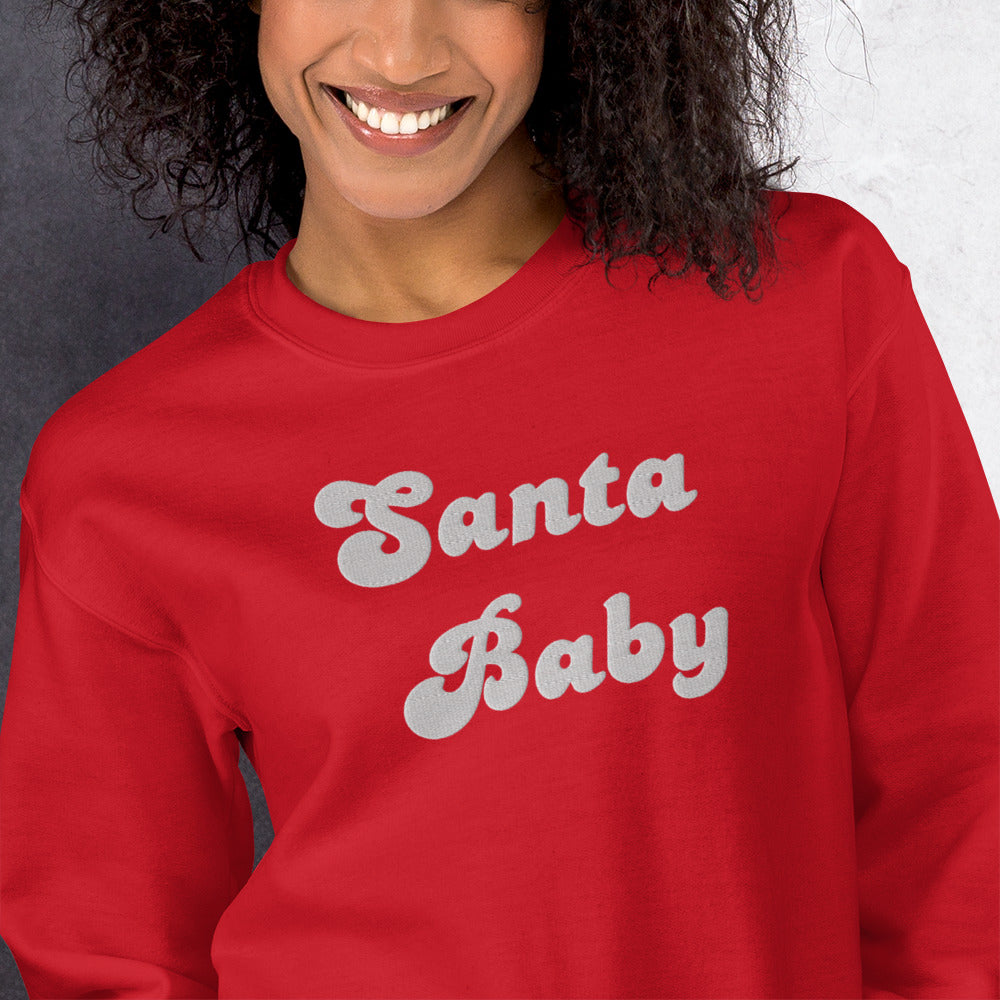 Santa Baby Embroidered Christmas Sweatshirt