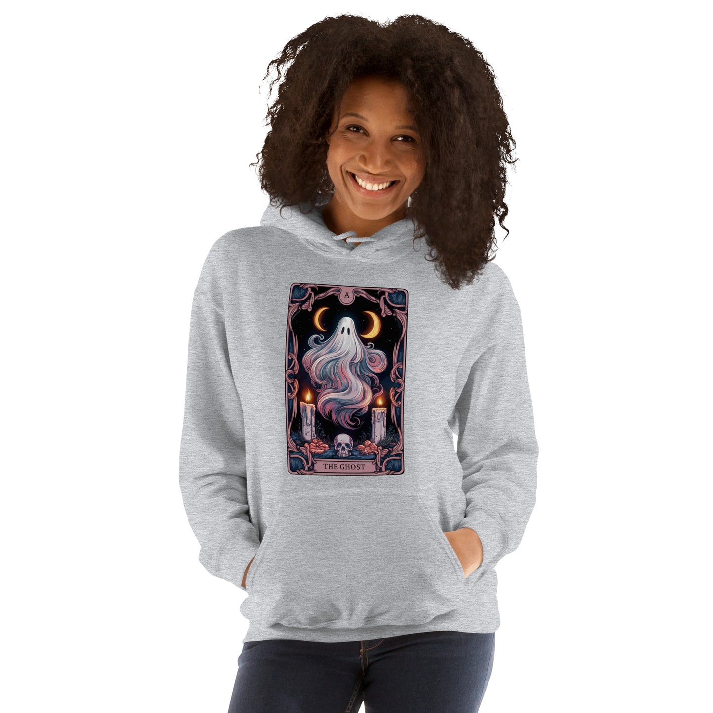 The Ghost Tarot Card Unisex Hoodie Halloween Spooky Fall Cozy