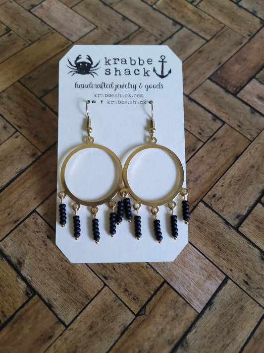 Brass fringe earrings