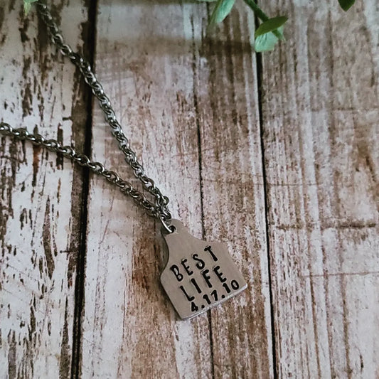 Cattle tag necklace